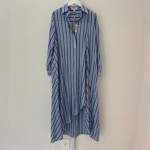 MICHAEL KORS COLLECTION BLUE WHITE DRESS SIZE SMALL NWTS!
